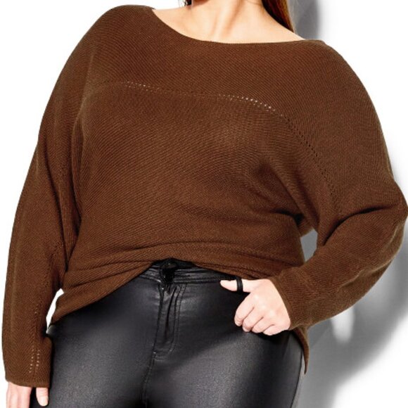 CityChic Romance Sweater in Copper - Picture 1 of 4